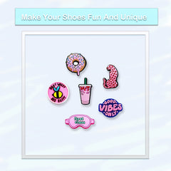 43 Pink Shoe Charms For Bubble Slides Sandals, Christmas Shoe Decorations