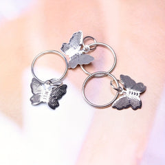 24PCS Butterfly Hair Ring Clip Silver Dreadlock Accessories