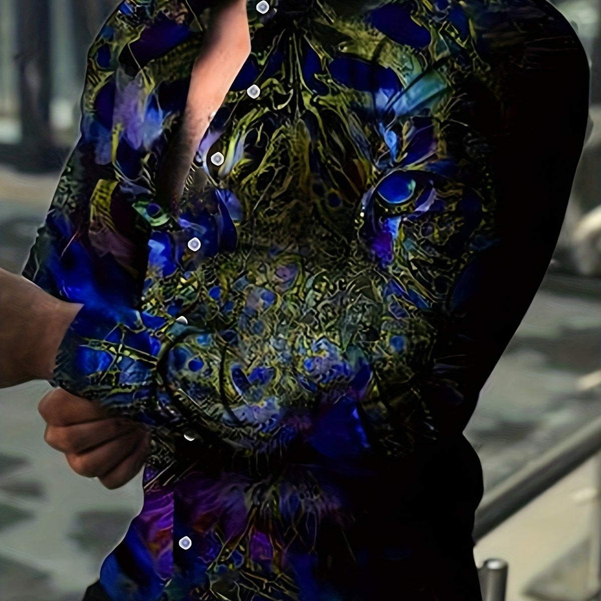 Colorful Pattern Men's Shirt Spring Fall Outdoor
