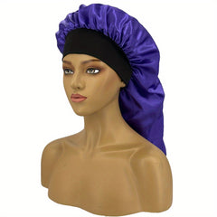 Silky Long Bonnet For Sleeping Solid Night Cap For Women