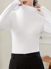 Women's Turtleneck Thermal Underwear Long Sleeve Slim Fit Top