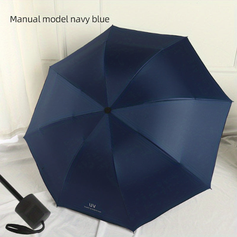 Bone Vinyl Umbrella Sun Protection Automatic Folding Umbrella Sun Shade