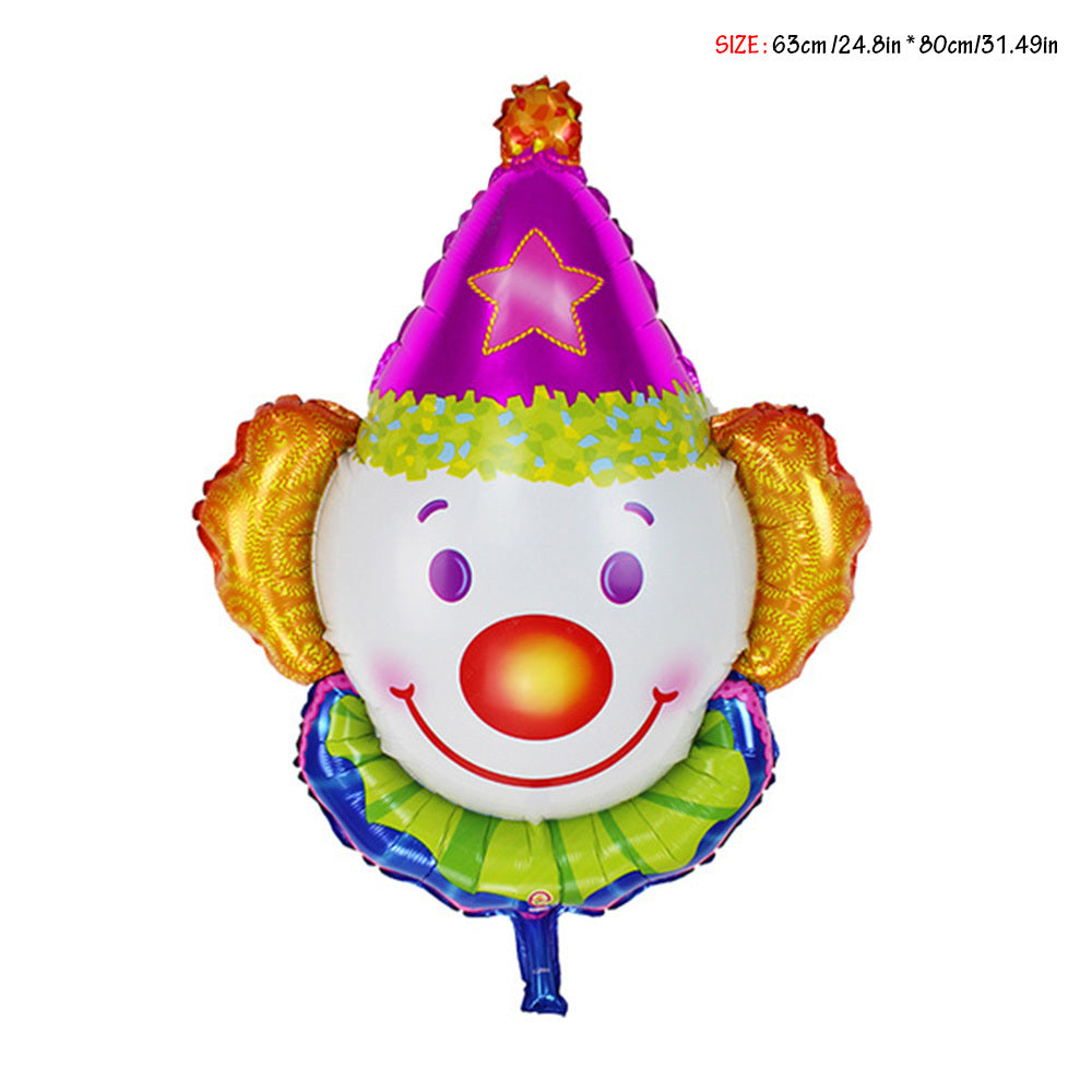 Clown Head Balloon Foil Helium Supported Carnival Balloons