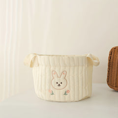 Embroidered Bears Rabbits & Dinosaurs Storage Basket