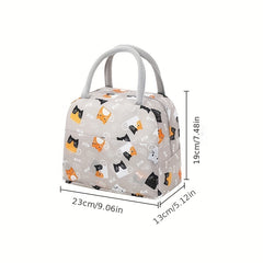 Cartoon Pattern Lunch Storage Bag Zipper Portable Insulation Satchel