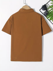 Boys Short Sleeves Shirt Preppy Style For Summer Kids Clothes
