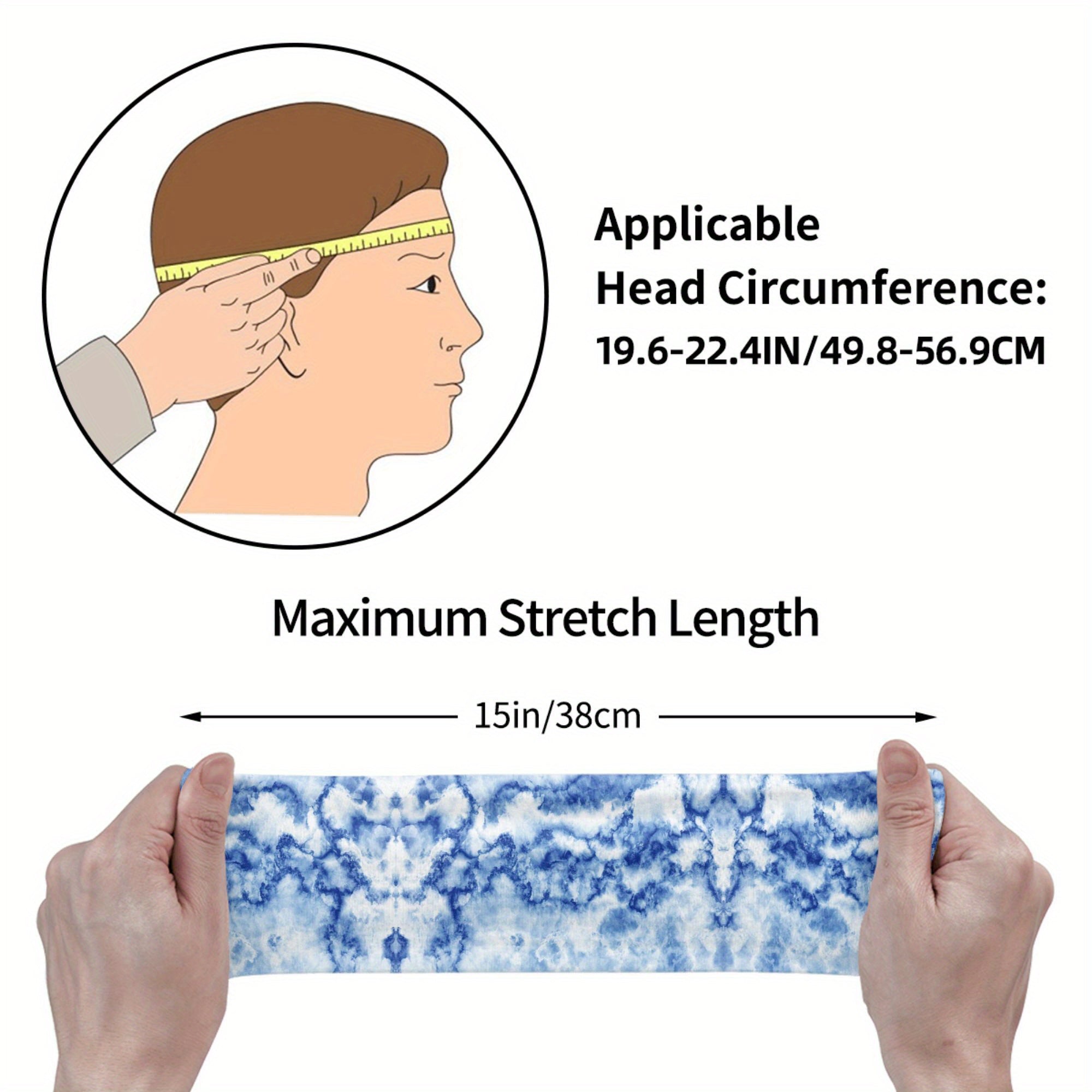 Men's Tie Dye Headband Breathable Polyester Spandex Adjustable Fit