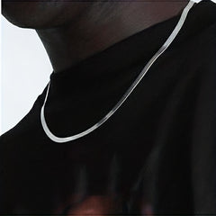 Titanium Steel Smooth Snake Necklace Hip Hop Chain Men's Accessories