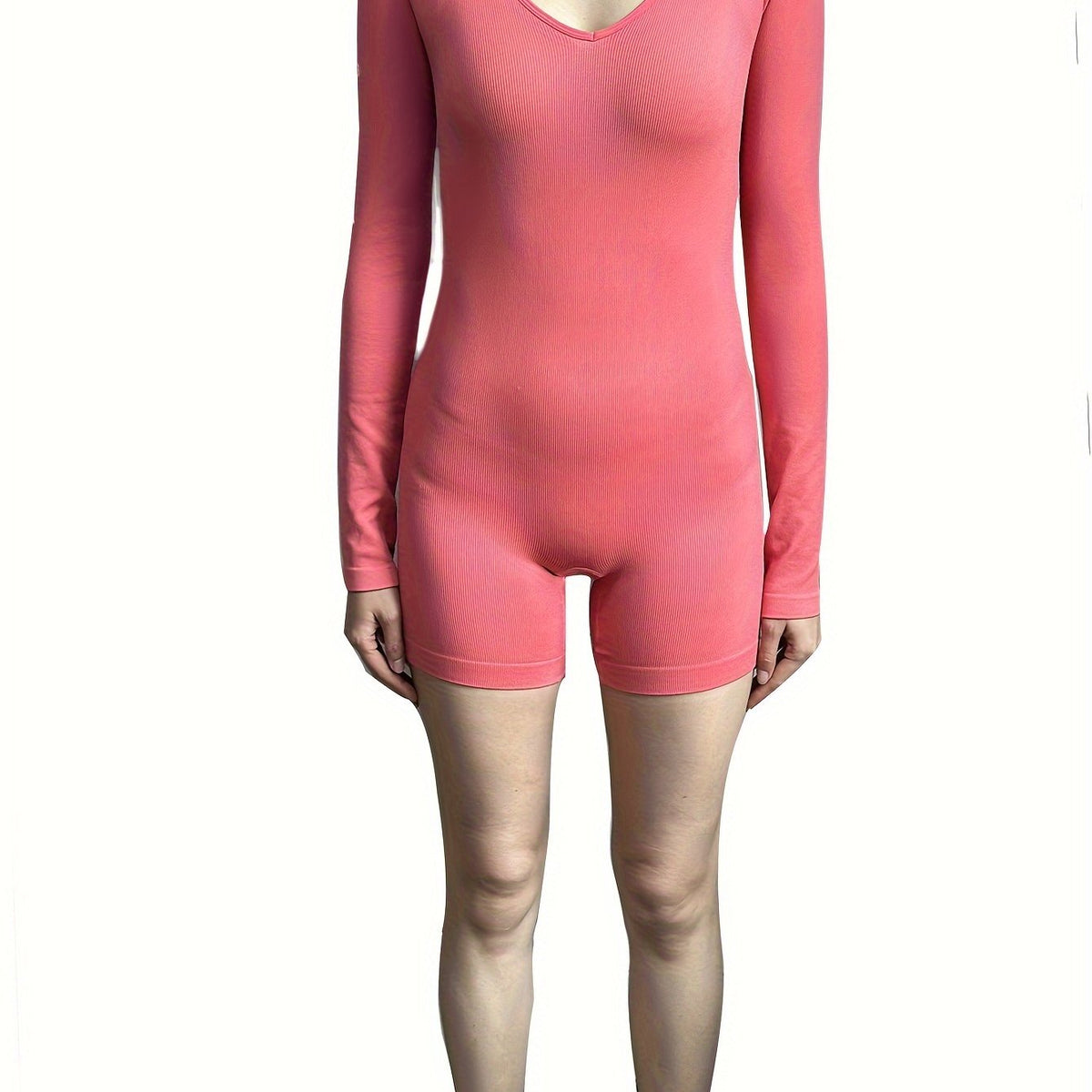 Long Sleeve V Neck Jumpsuit for Yoga Sports