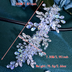 Vintage Bridal Headband with Rhinestones & Floral Accents for Weddings