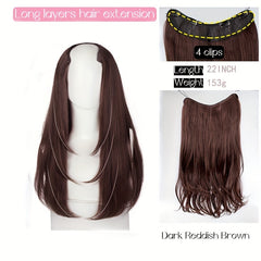 55-88 cm V-Shaped Long Straight Hair Extensions for Women Girls