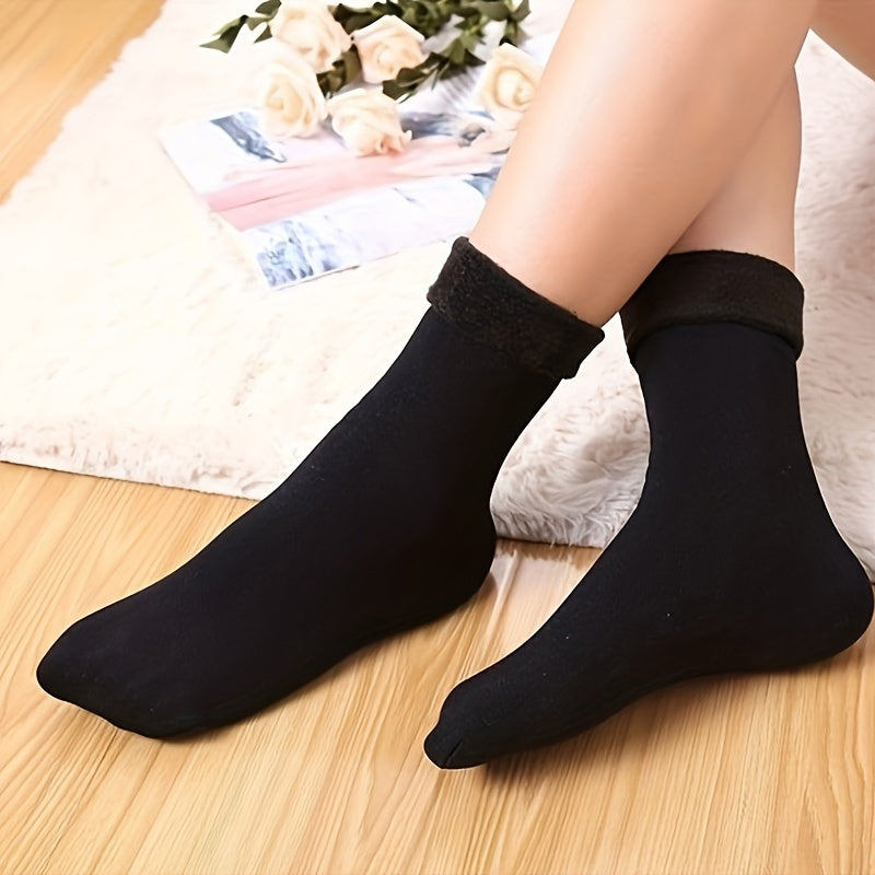 Plush Lined Mid Tube Socks Women's Stockings