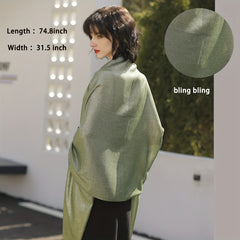Glitter Tassel Shawl Long Scarf Wrap Women Cape For Party