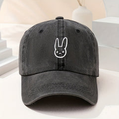 Rabbit Printed Y2K Baseball Cap Vintage Washed Distressed Solid Dad Hats