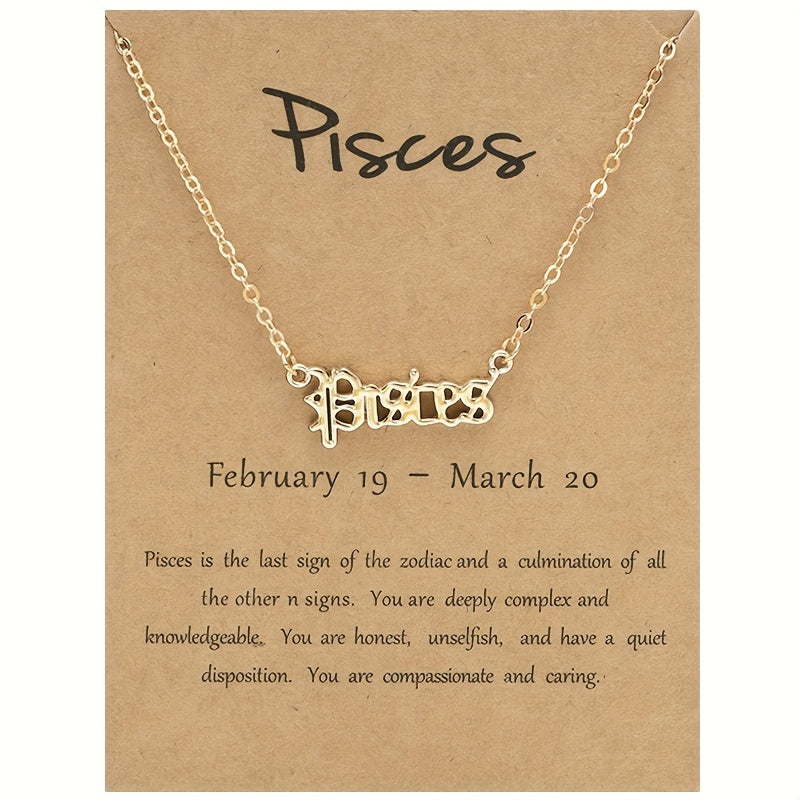 Golden Plated 12 Constellations Pendant Necklace