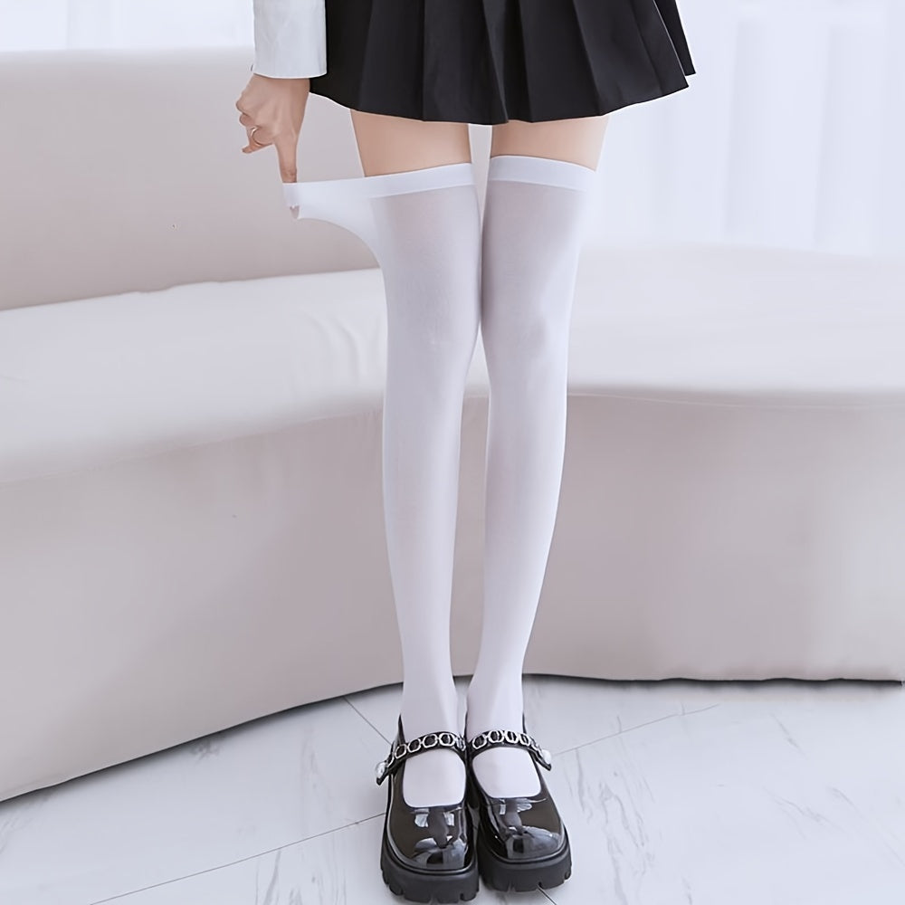 Solid Thigh High Socks Over The Knee Stockings