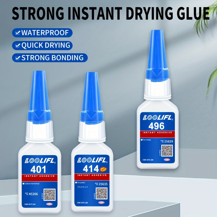 401 Strong Glue Quick Drying Adhesive for Metal Plastic Ceramic Rubber Wood