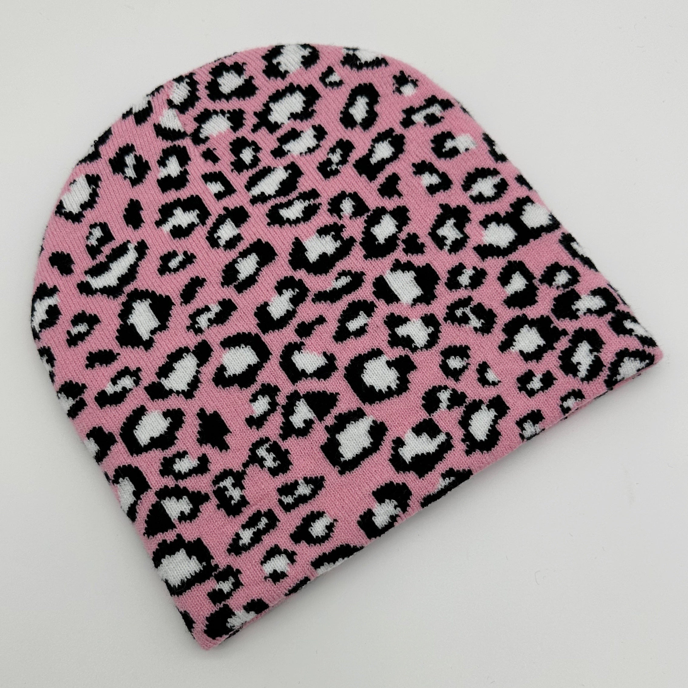 Leopard Spotted Animal Jacquard Knitted Hat Stretch Woolen Hat