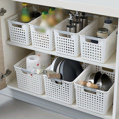 Plastic Storage Basket Desktop Sundries Storage Box Rectangular Snack Stationery