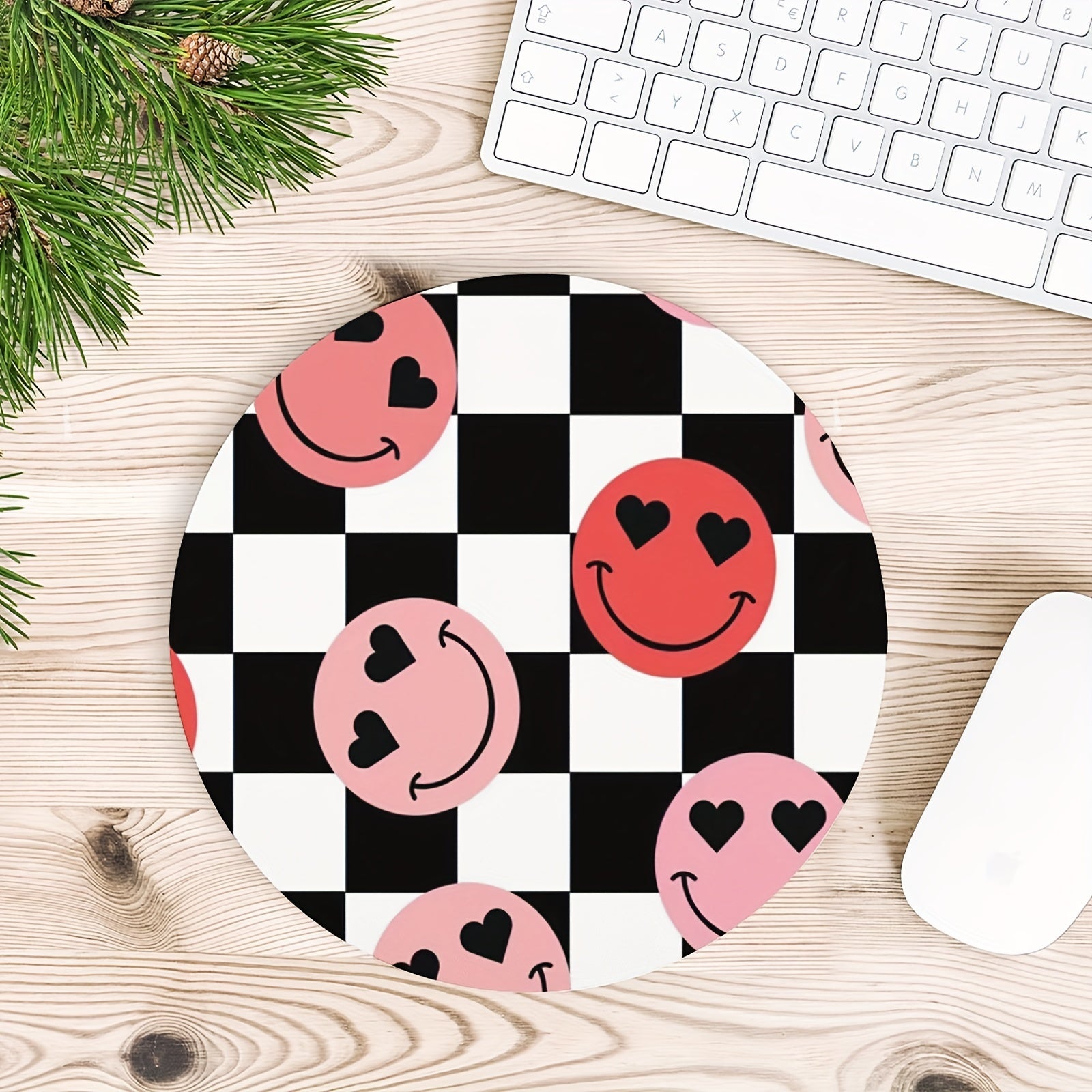 Happy Face Mouse Pad Non Slip Rubber Base for Laptop