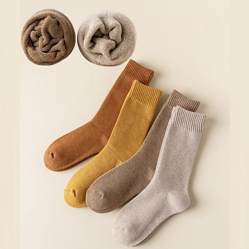 4 Pairs Thermal Boot Socks Winter Thickened Warm Thick Thread Towel
