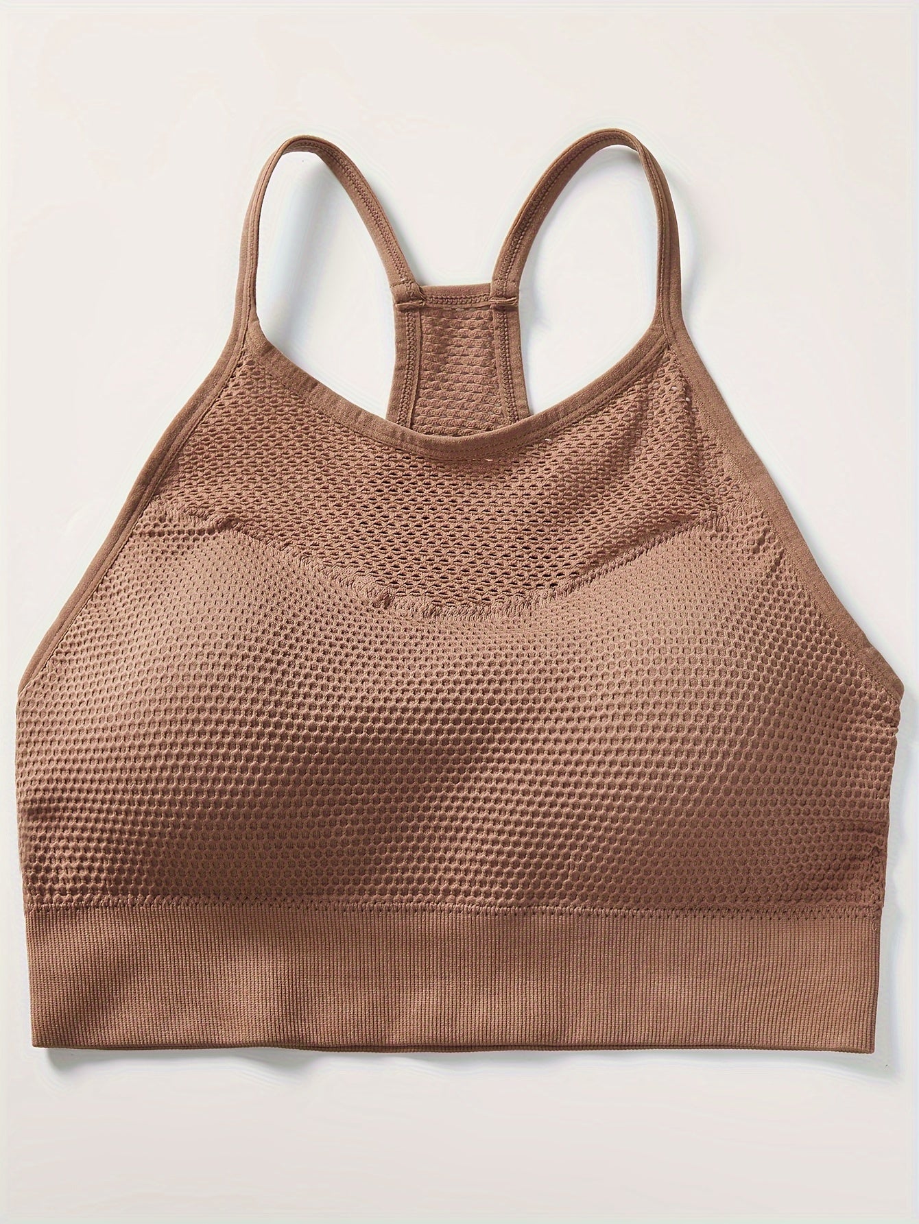  Sports Bra Women's Plus Hole Mesh Racer Back Shockproof Padded