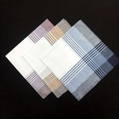 6pcs Men's Handkerchief 40x40 cm Pure Mix Colors and Styles