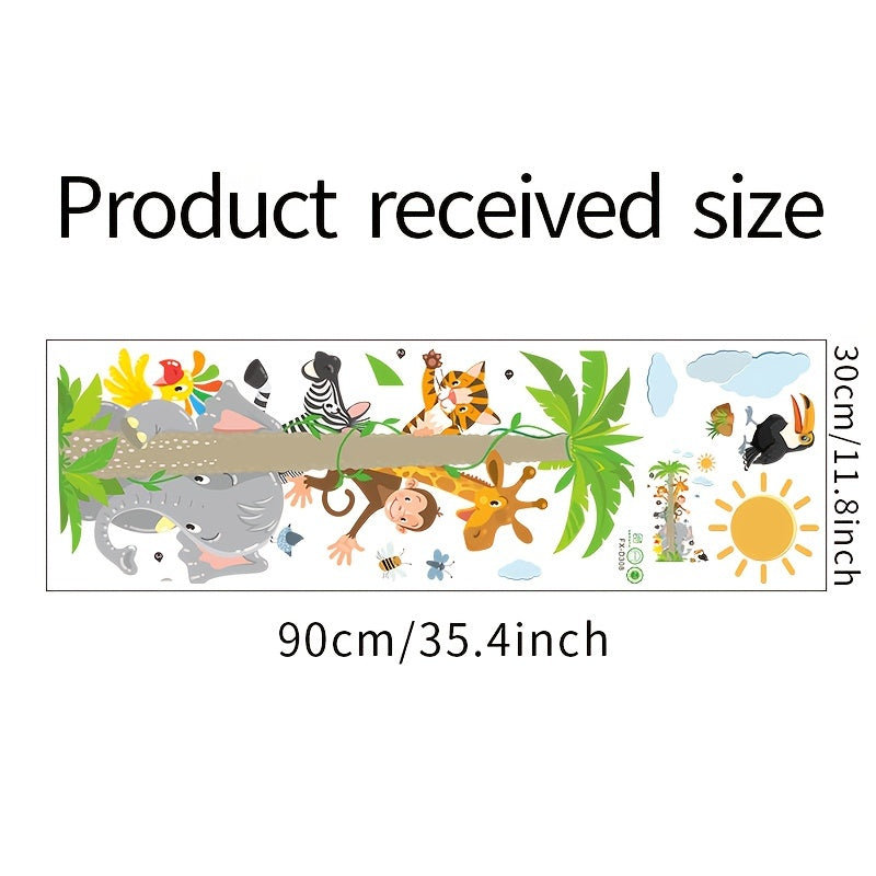 Cartoon Giraffe Monkey Elephant Wall Sticker
