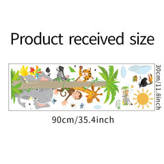 Cartoon Giraffe Monkey Elephant Wall Sticker