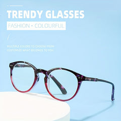 Men's Anti Light Round Frame Reading Glasses