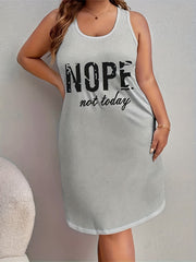  Slogan Print Tank Sleep Dress