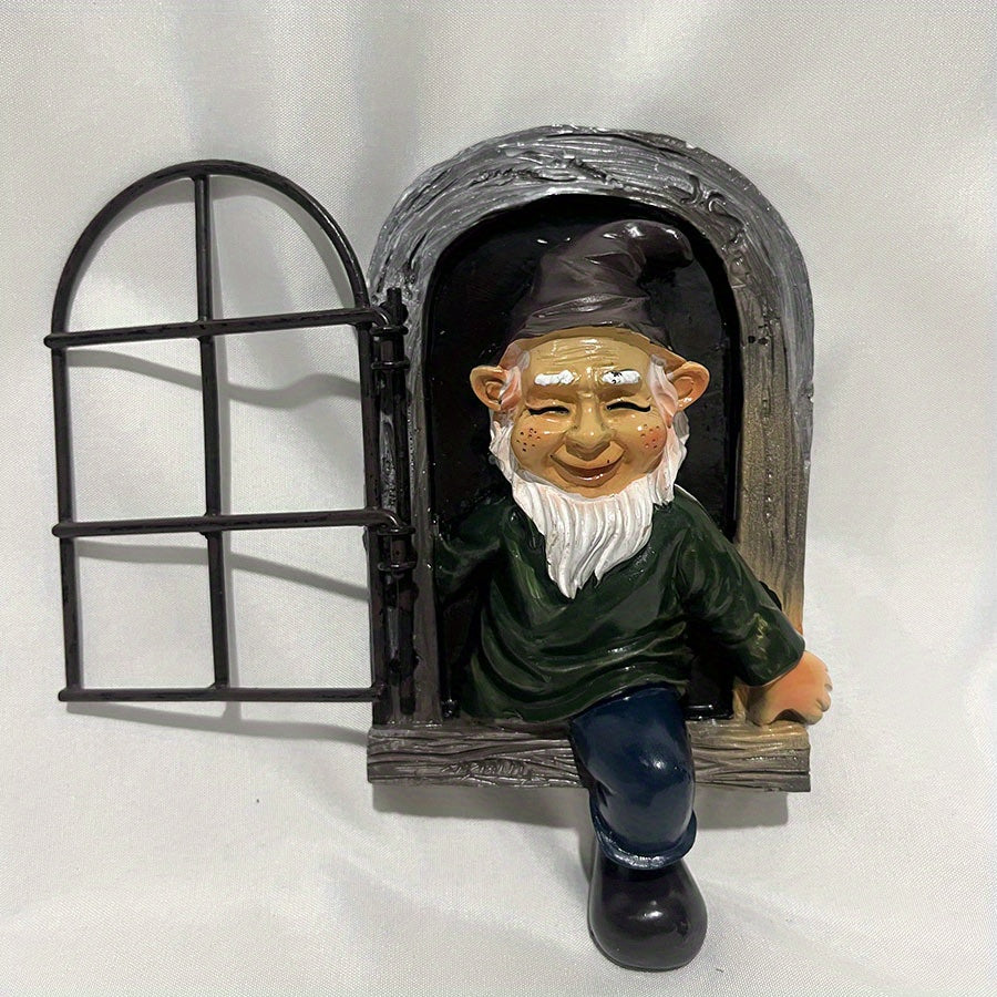Garden Gnome Statue Tree Hugging Elf Ornaments for Christmas Decoration