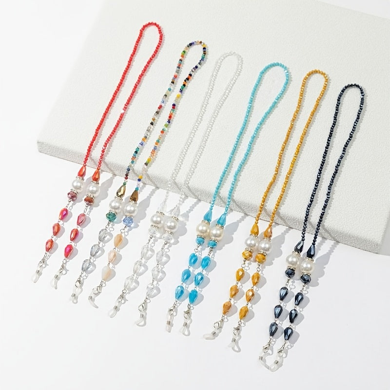 Crystal Beaded Glasses Chain Holder Mask Lanyard