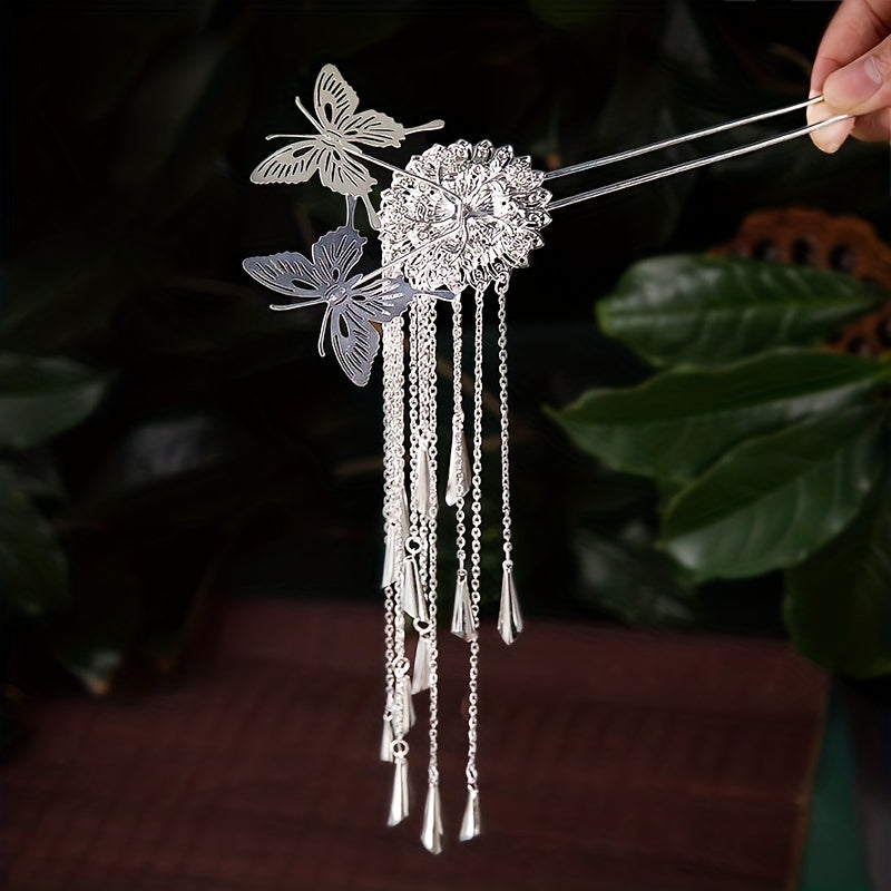 Butterfly Shape Hairpin U shaped Hairpin With Tassel Hair Accessories