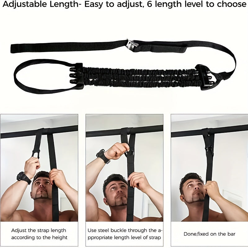 3pcs Pull Up Assist Set Elastic Strap Wrist Hooks Gym Power Training