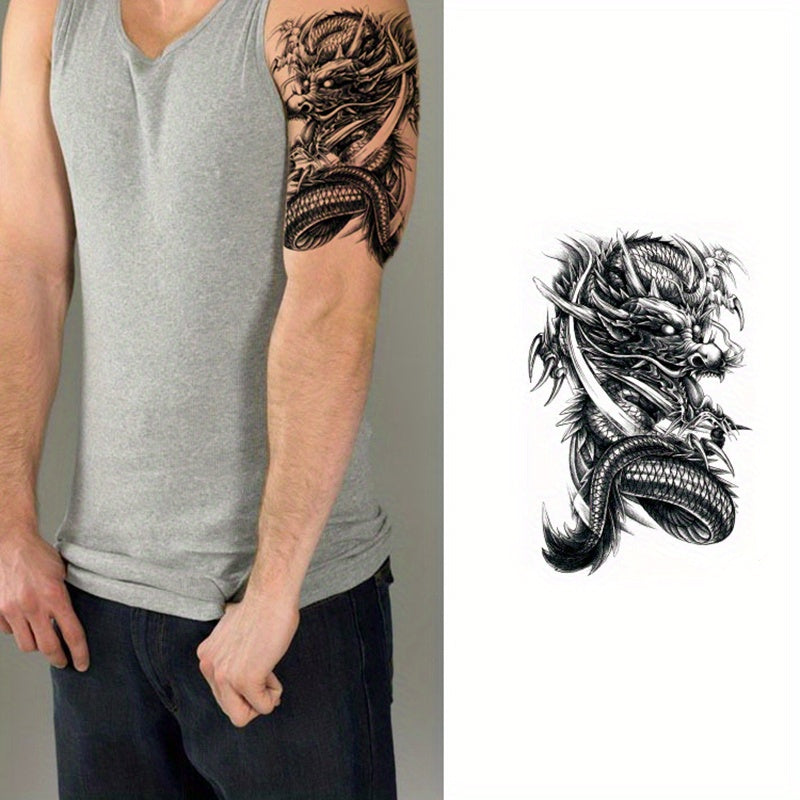 Flower Snake Lion Wolf Tattoo Sticker