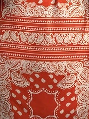  Boho Dress Paisley Print Bell Sleeve Round Neck Dress