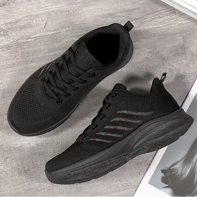 Women's Casual Knit Sneakers Low Top Lace Up Shoes