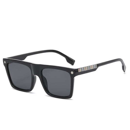Plaid Print Oversized Square Sunglasses For Women UV400 Protection