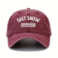 Adjustable Mens Top Peaked Cap SHIT SHOW Printing