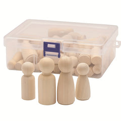 50pcs Wooden Peg Dolls DIY Art Craft Painting Peg Game Home Decor