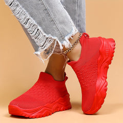 Women's Breathable Knit Slip On Sneakers Lightweight Running Shoes
