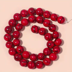 Red Howlite Turquoise Round Beads 4-10mm for Jewelry Making