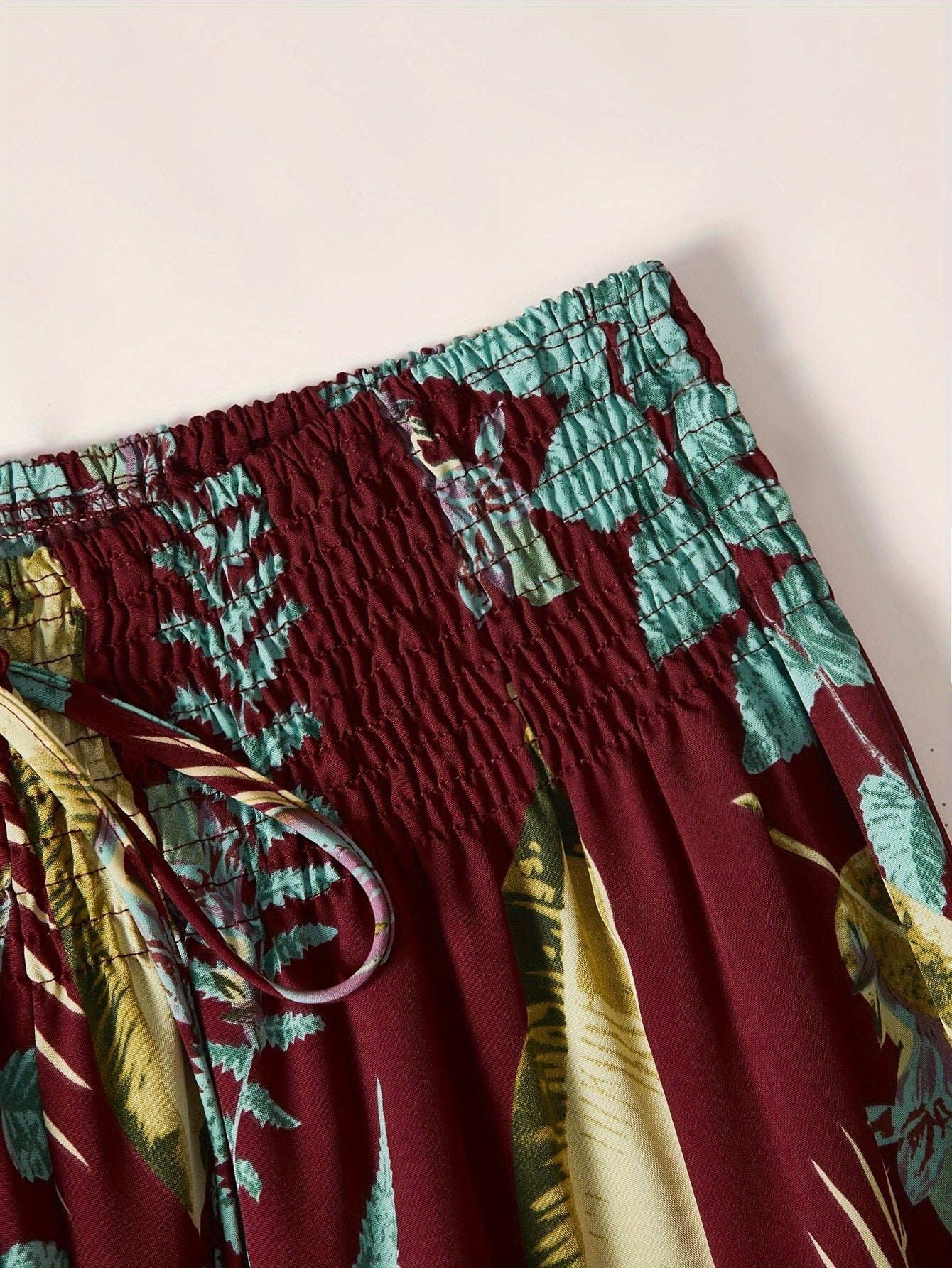 Women's Plus Tropical Print Wide Leg Trousers