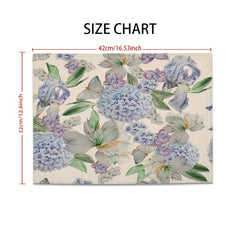 Bohemian Linen Placemat Hydrangea Pattern Table Mat