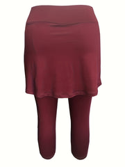  High Waist Tennis Skirted Leggings with Phone Pockets