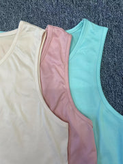 6 Pack Plus Size Lounge Set Solid Tank Top & Shorts Pajama