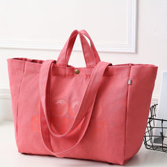 Letter Pattern Tote Bag Solid Shoulder Bag