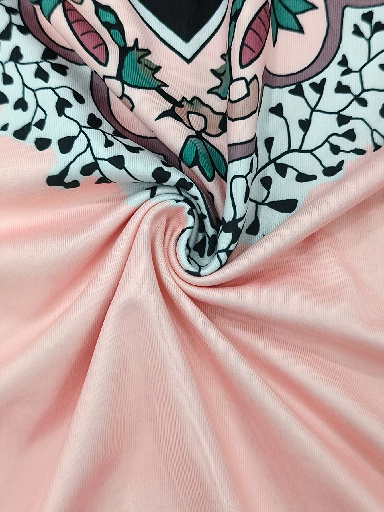  Colorblock Floral Print Zipper Notched Neck Tank Top