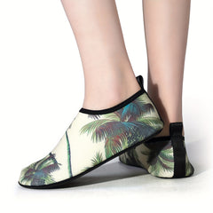 Men's Coconut Trees Slip On Water Shoes Summer Casual Outdoor Walking Shoes